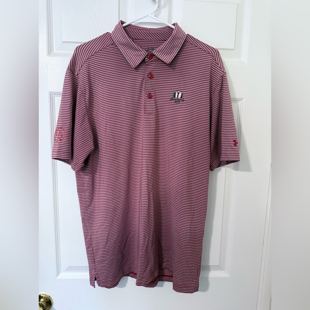 Under Armour Heatgear Loose Polo Shirt Mens Geometric John Hall Cup Logo